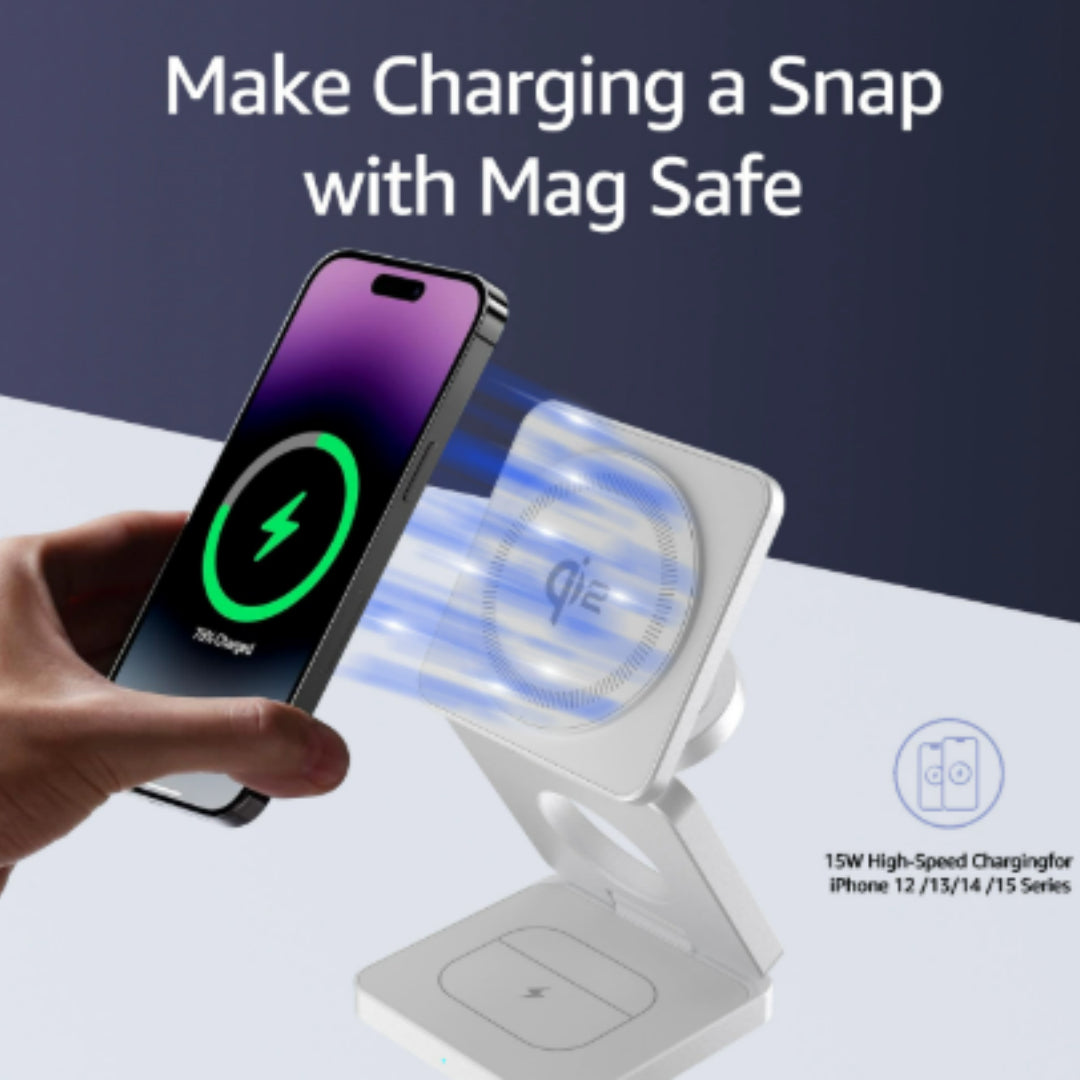 LYXOS® MagFold Ultra | 3-in-1 Magnetic Qi2 Wireless Charging Station